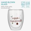 Set 4 pahare vin Navaris cu perete dublu, 350 ml, design Craciun, sticla borosilicata, 60991.01