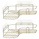 Set 2 rafturi dus colt Navaris, autoadezive, 26.5x26.5x7 cm, auriu, metal
