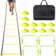 Set Navaris scara agilitate cu jaloane, 12 trepte, 6 m, conuri, geanta inclusa, 61118.06