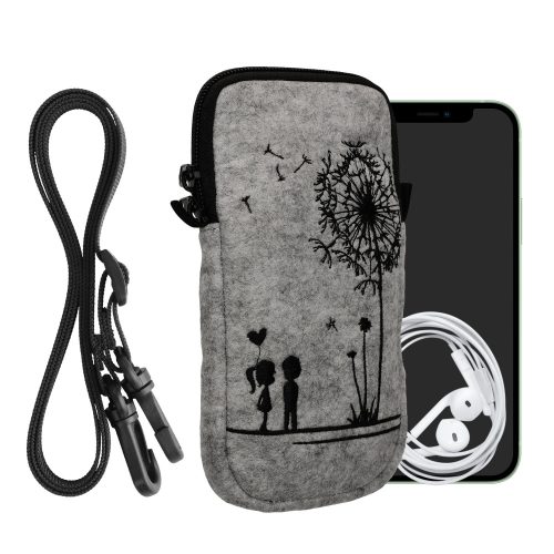 Husa Universala telefon XXL, 7 inch, Gri/Negru, Textil, 58702.5.02
