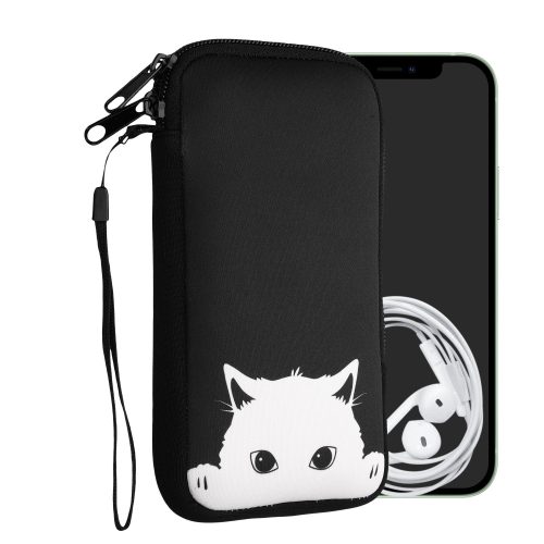 Husa Universala telefon XL, 6,8 inch, Negru/Alb, Neopren, 30226.4.50