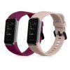 Set 2 curele kwmobile pentru Huawei Band 4, Silicon, Visiniu/Roz, 59802.05