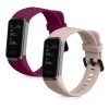 Set 2 curele kwmobile pentru Huawei Band 4, Silicon, Visiniu/Roz, 59802.05