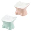 Set 2 boluri ceramica pentru pisici Navaris, 120 ml, design ridicat, ceramica, 61289.06
