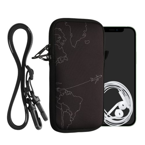 Husa Universala telefon XXL, 7 inch, Negru/Alb, Neopren, 58701.5.06