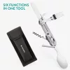 Set tacamuri de calatorie pliabile 6 in 1, din otel inoxidabil, cu sac depozitare, 60998.01