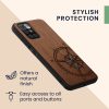 Husa Xiaomi Redmi 10, Maro/Negru, Lemn/Silicon, 56794.03