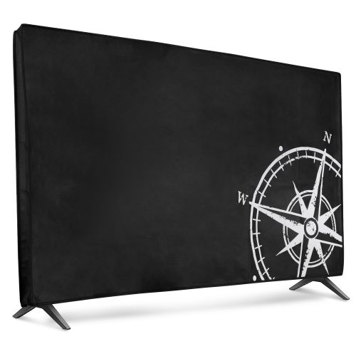 Husa Kwmobile pentru televizor de 50 inch, Negru/Alb, Plastic, 52798.07