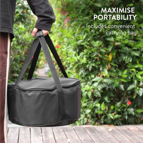 Focar fara fum portabil Navaris cu poker, 31.5x45x31.5 cm, pentru camping, 61571.01