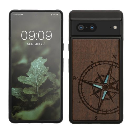 Husa Google Pixel 7, Maro, Lemn/Silicon, 60757.04
