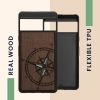 Husa Google Pixel 7, Maro, Lemn/Silicon, 60757.04