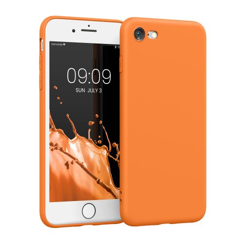 Husa Apple iPhone SE 2/iPhone SE 3/iPhone 8, Portocaliu, Silicon, 39458.150