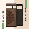 Husa Google Pixel 7a, Maro, Lemn/Silicon, 61603.01