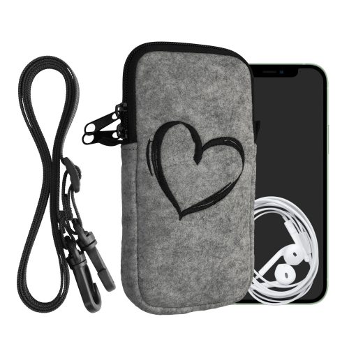 Husa Universala telefon XL, 6,8 inch, Gri/Negru, Textil, 58702.4.04