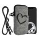 Husa Universala telefon XL, 6,8 inch, Gri/Negru, Textil, 58702.4.04