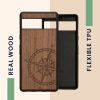 Husa Google Pixel 7a, Maro, Lemn/Silicon, 61603.02