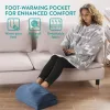 Perna de birou ergonomica Navaris cu buzunar de lana pentru incalzirea picioarelor, 45 x 30 x 15 cm, Albastru, 61463.02