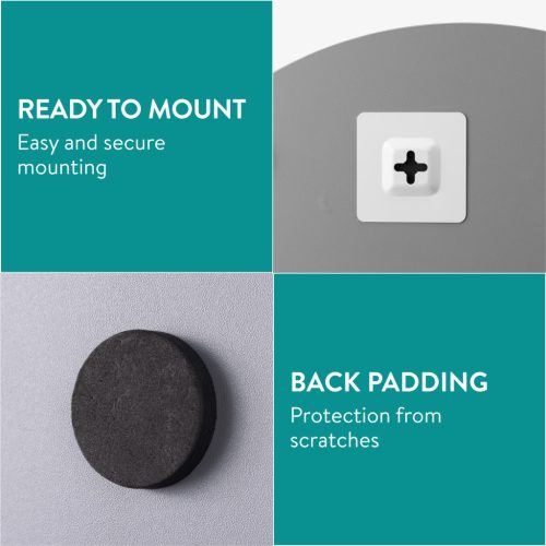 Oglinda decorativa Navaris, forma ondulata squiggle, 75x50 cm, argintiu, sticla/metal