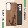 Husa Samsung Galaxy A54 5G, Maro, Lemn/Silicon, 60799.05