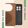 Husa OnePlus 11, Maro, Lemn/Silicon, 60791.02