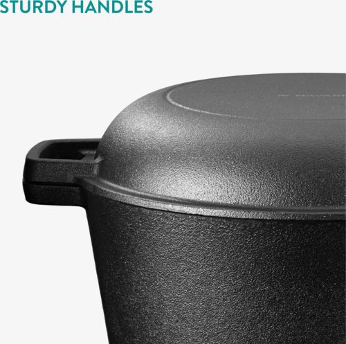 Oala cuptor olandez cu capac Navaris din fonta, pentru plite/cuptoare, 4.7 l,  32 cm, 61695.02