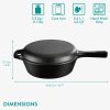 Oala fonta Navaris, 3.6L, 42.6x26.4x11.7 cm, capac dual si manere, negru, 61695.01
