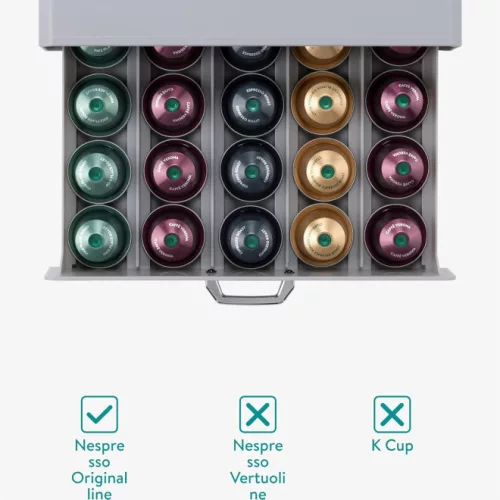 Suport capsule cafea Navaris pentru 50 capsule Nespresso, Gri, 47364.03.22