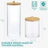 Organizator cosmetice, dischete demachiante si betisoare urechi, transparent, 2 compartimente, plastic/bambus, Navaris, 59140.03