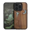 Husa Apple iPhone 14 Pro, Maro/Multicolor, Lemn/Silicon, 59126.08