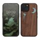 Husa Apple iPhone 14, Maro/Multicolor, Lemn/Silicon, 59124.05