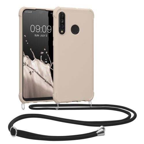 Husa cu jnur Huawei P30 Lite, Crem, Silicon, 52079.16