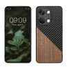 Husa OnePlus Nord 3 5G, Maro/Negru, Lemn/Silicon, 61769.01