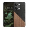 Husa OnePlus Nord 3 5G, Maro/Negru, Lemn/Silicon, 61769.01