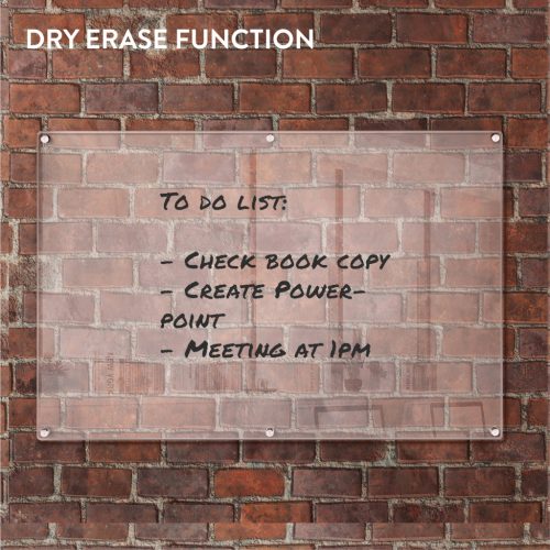 Tabla memo acrilica Navaris, 90x60 cm, organizare perete, acril, transparent, plastic