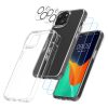 Set Husa si 2 Folii protectie fata/camera foto Apple iPhone 14, Transparent, Plastic/Sticla securizata, 61824.03