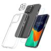 Set Husa si 2 Folii protectie fata/camera foto Apple iPhone 14 Pro Max, Transparent, Plastic/Sticla securizata, 61826.03