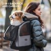 Rucsac transport animale Navaris, 30x30x46 cm, 2 in 1 rucsac si geanta, cu buzunare, 61850.22