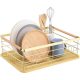 Scurgator de vase Navaris, cu suport de picurare, cu raft pentru farfurii, pahare si tacamuri, maro, 52545.04