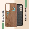 Husa Samsung Galaxy A34 5G, Maro/Multicolor, Lemn/Silicon, 60813.07