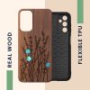 Husa Samsung Galaxy A14 5G, Maro, Lemn/Silicon, 60817.09