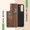 Husa Samsung Galaxy S21 FE, Maro/Multicolor, Lemn/Silicon, 56172.07