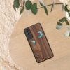 Husa Samsung Galaxy S21 FE, Maro/Multicolor, Lemn/Silicon, 56172.07