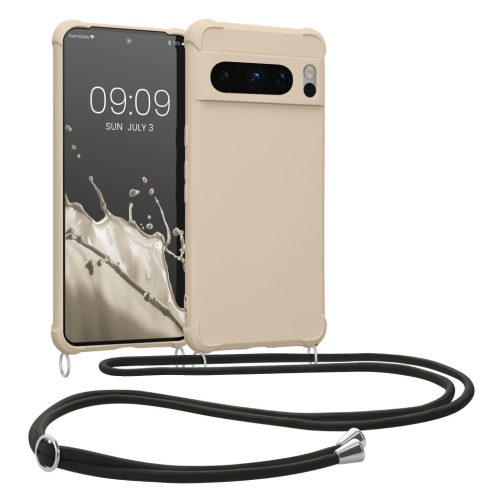 Husa cu jnur Google Pixel 8 Pro, Crem, Silicon, 61868.16