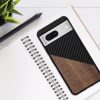 Husa Google Pixel 8, Maro/Negru, Lemn/Silicon, 61873.01
