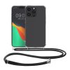 Husa cu jnur Apple iPhone 15 Pro, Transparent/Negru, Silicon, 62035.01