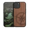 Husa Apple iPhone 15, Maro, Lemn/Silicon, 62011.01