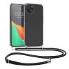 Husa cu jnur Apple iPhone 15 Plus, Transparent/Negru, Silicon, 62034.01