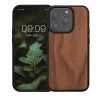 Husa Apple iPhone 15 Pro, Maro, Lemn/Silicon, 62009.18