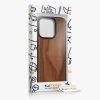 Husa Apple iPhone 15 Pro, Maro, Lemn/Silicon, 62009.18