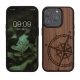 Husa Apple iPhone 15 Pro, Maro, Lemn/Silicon, 62013.01
